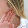 Argollas Mini Corazón Perlas Acero