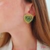 Aretes Corazón Bronce Tejidos