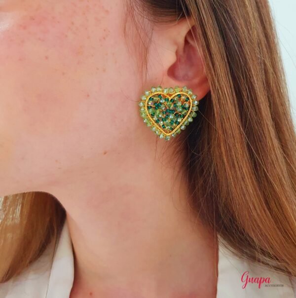 Aretes Corazón Bronce Tejidos