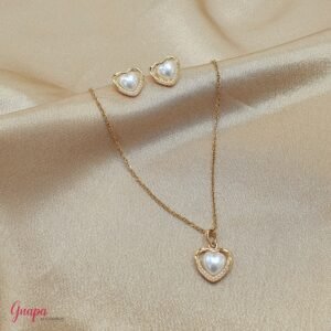 Juego Corazón Goldfilled & Perlas