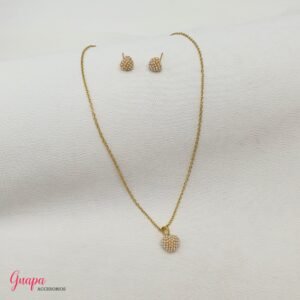 Juego Corazón & Perlas Goldfilled