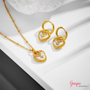 Juego Acero Cadena & Aretes