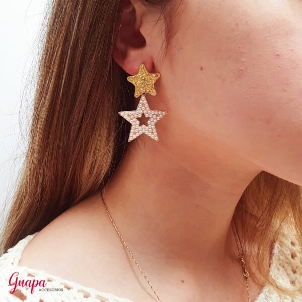 Aretes Estrella & Perlas