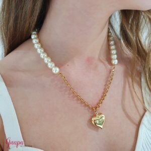 Collar Acero & Perlas