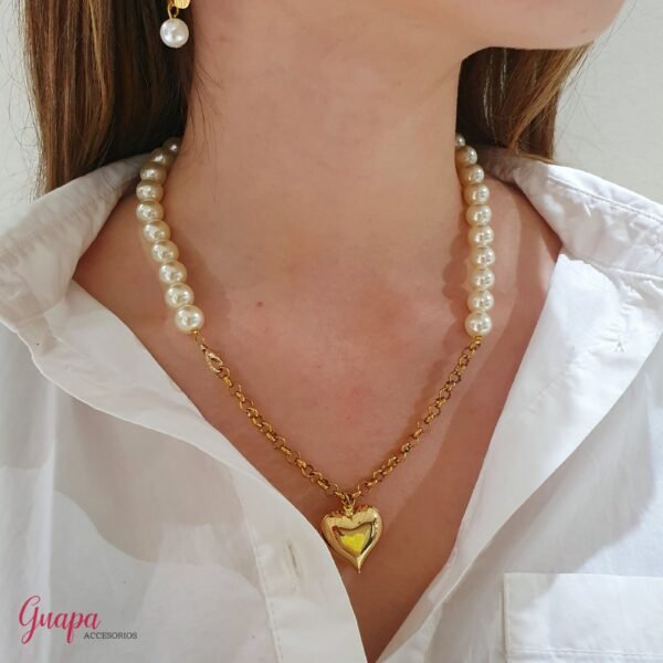 Collar Acero & Perlas