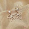 Aretes Flor Perlas