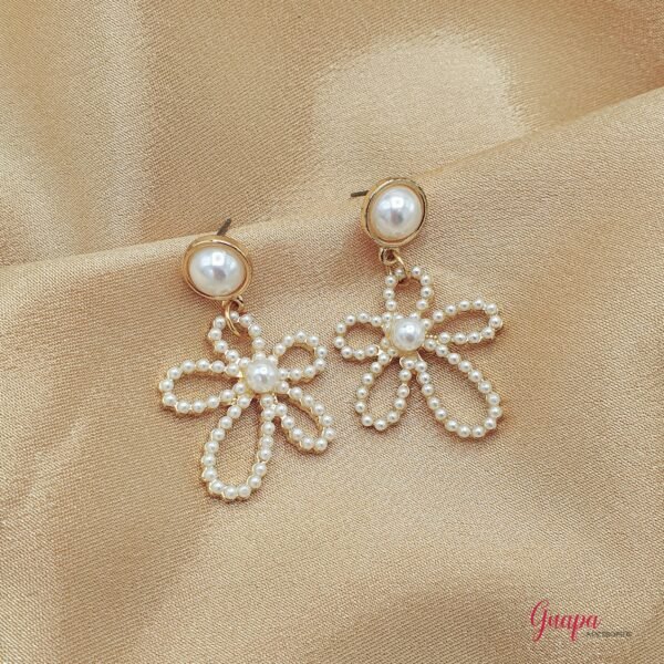 Aretes Flor Perlas