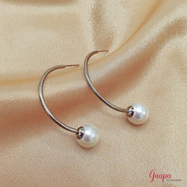 Argollas Acero & Perla