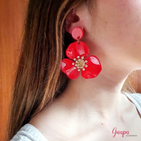 Aretes Acrílicos Flor