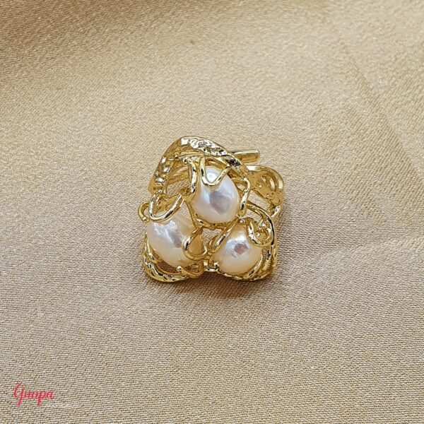 Anillo Ajustable Goldfilled & Perlas de Río