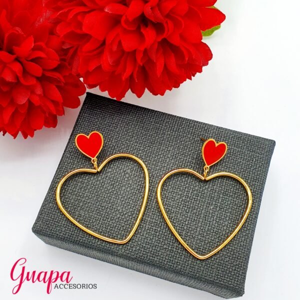 Aretes Acero Corazón