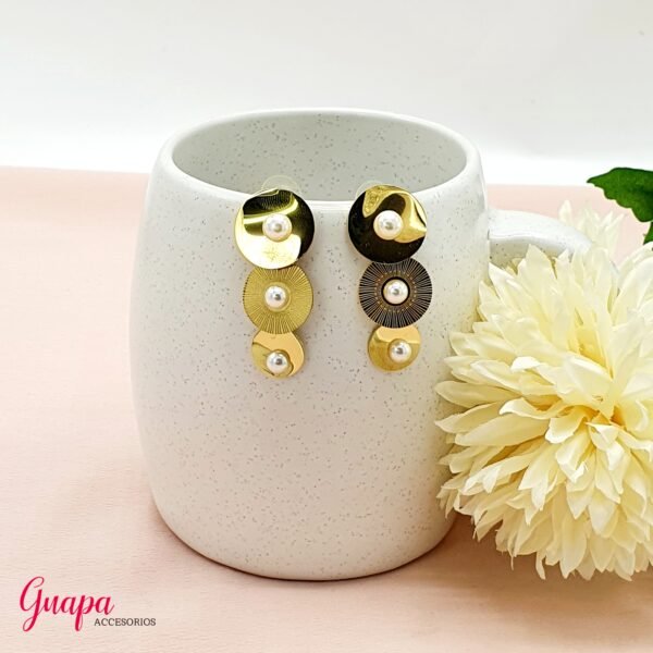 Aretes Acero Perla
