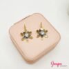Aretes Acero Flor Gold & Silver