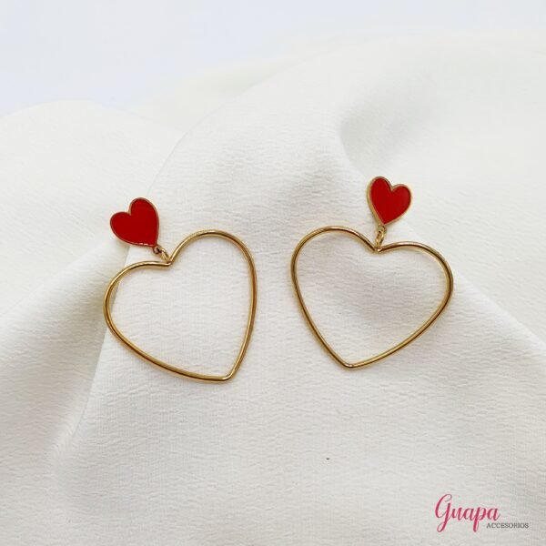 Aretes Acero Corazón