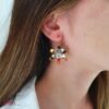 Aretes Acero Flor Gold & Silver