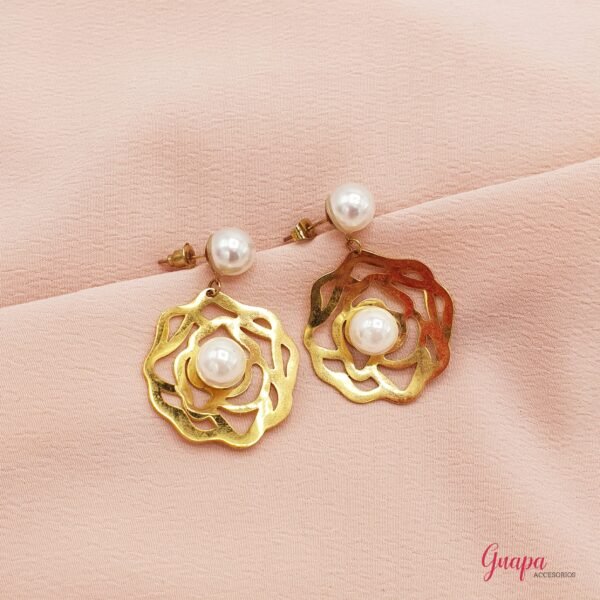 Aretes Acero Inoxidable & Perla