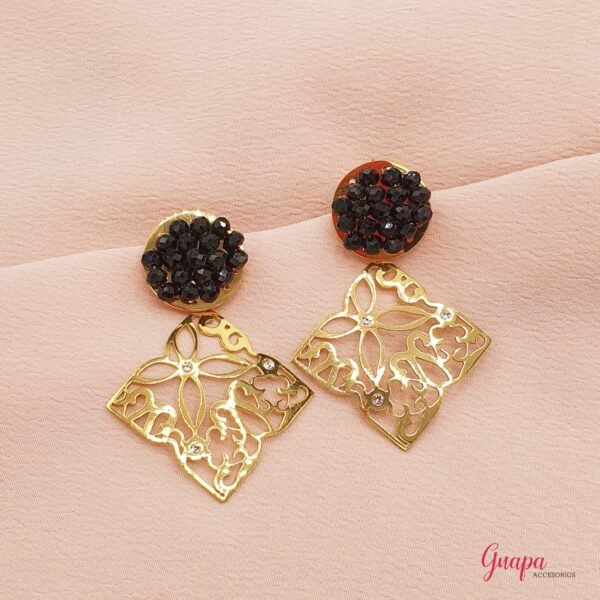 Aretes Acero tejidos con Cristales