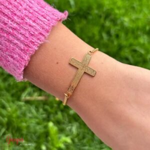 Manilla Ajustable Acero & Cruz Padre Nuestro