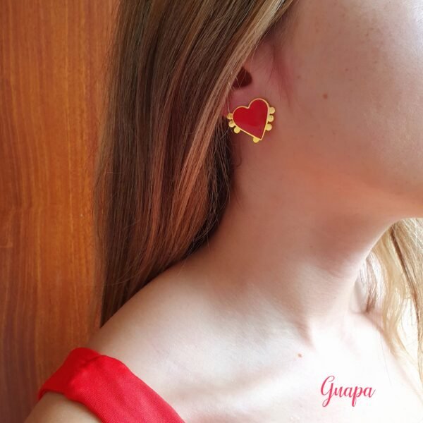 Aretes Acero Corazón