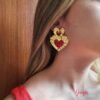 Aretes Corazón Bronce Tejidos