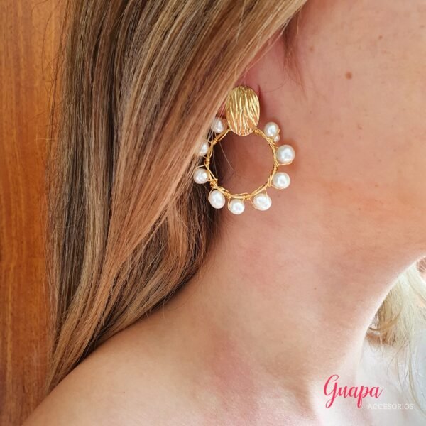 Aretes Goldfilled & Perlas de Río