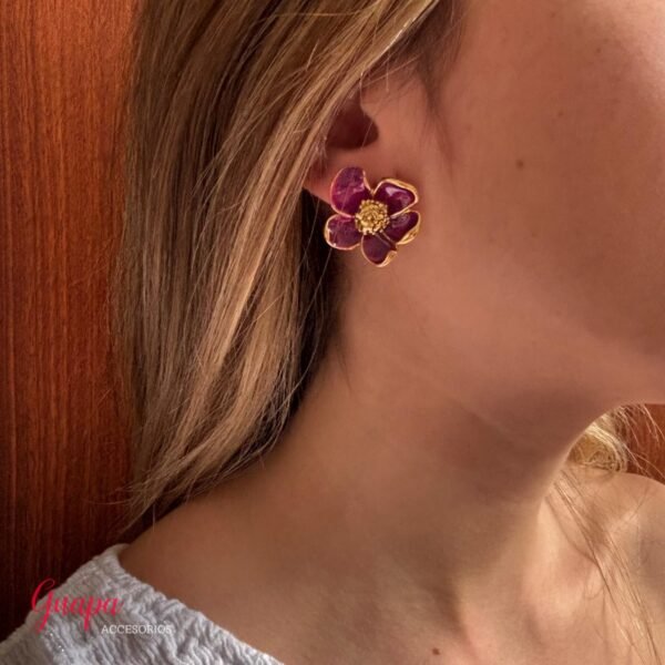 Aretes Acero Flor