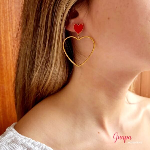 Aretes Acero Corazón