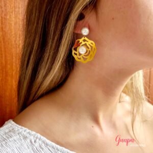 Aretes Acero Inoxidable & Perla