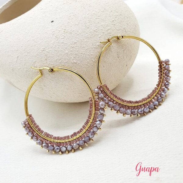 Argollas Acero Tejidas