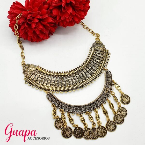 Collar Metálico Dorado Envejecido