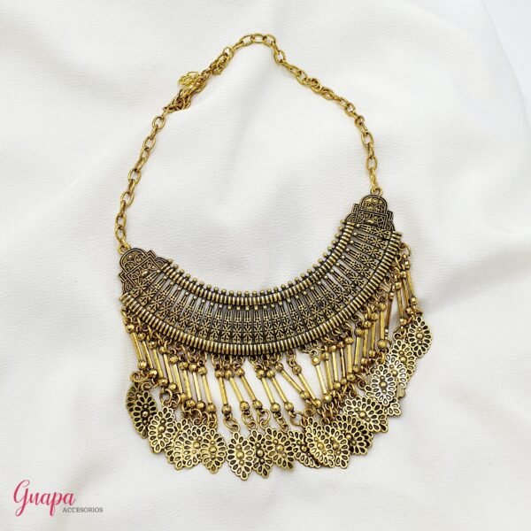 Collar Metálico Dorado Envejecido