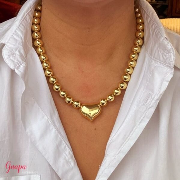 Collar Balines Goldfilled & Corazón