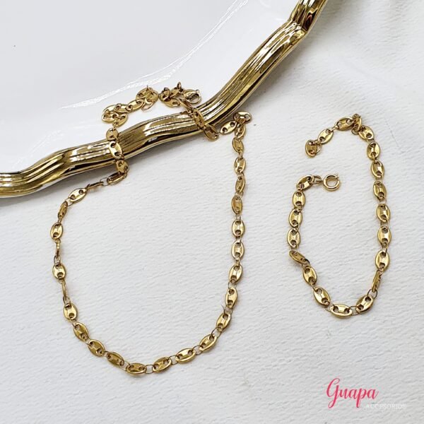Juego Acero Collar & Manilla