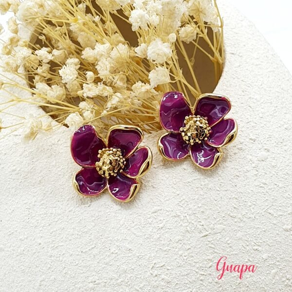 Aretes Acero Flor