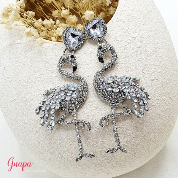 Aretes Fiesta Brillos Flamingo