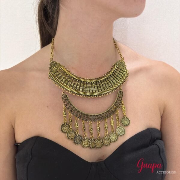 Collar Metálico Dorado Envejecido