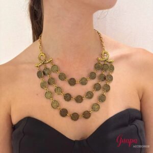 Collar Metálico Dorado Envejecido