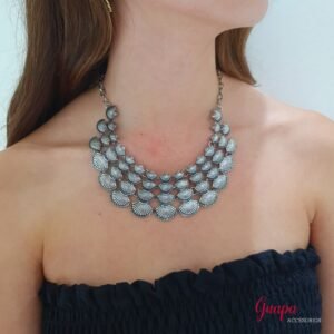 Collar Metálico Plateado Envejecido