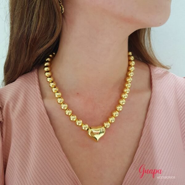 Collar Balines Goldfilled & Corazón