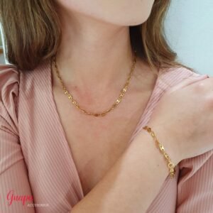 Juego Acero Collar & Manilla