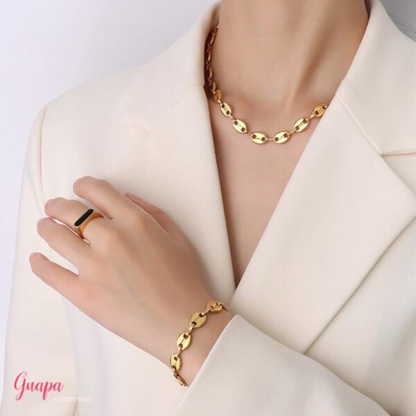Juego Acero Collar & Manilla