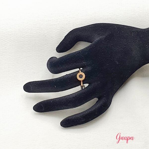 Anillo Acero Oro Rosa Doble Cara