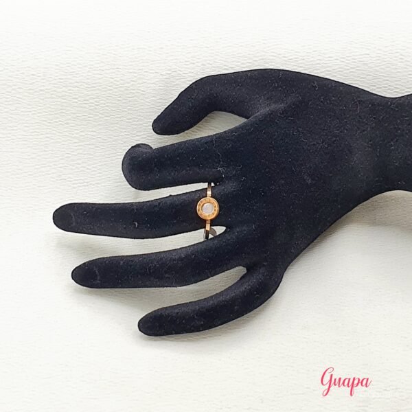 Anillo Acero Oro Rosa Doble Cara
