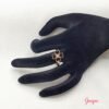 Anillo Acero Oro Rosa Trébol 4 Hojas