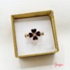 Anillo Acero Oro Rosa Trébol 4 Hojas