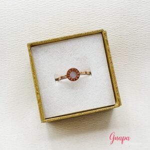 Anillo Acero Oro Rosa Doble Cara