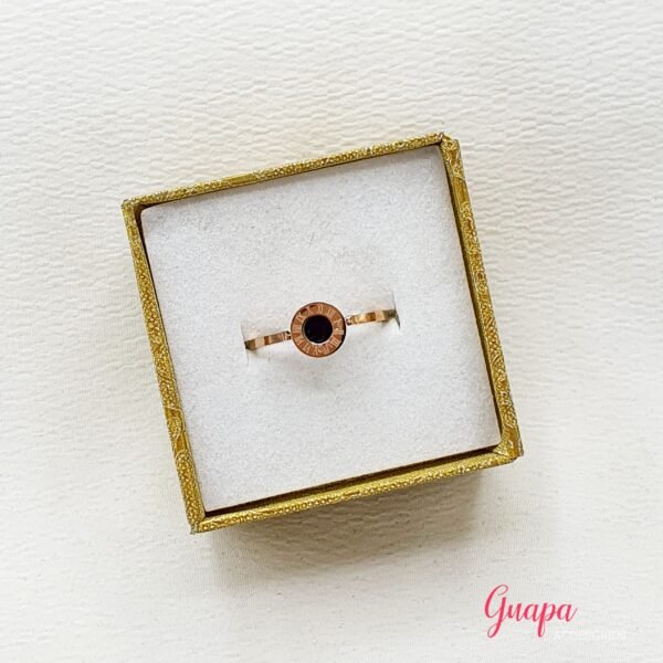 Anillo Acero Oro Rosa Doble Cara