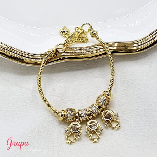 Manilla Goldfilled 3 Niñas (3 dijes)