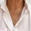 Cadena Goldfilled 2 en 1 Corazón & Perlas