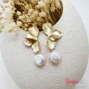 Aretes Media Flor & Perla